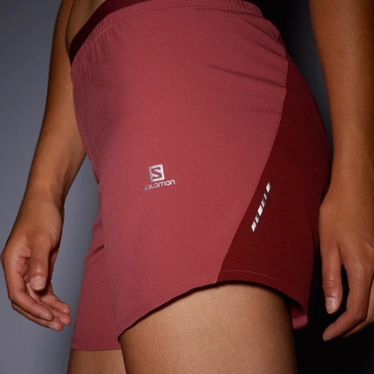 Red Salomon Cross 5'' Women's Running Shorts | IE PZ5401